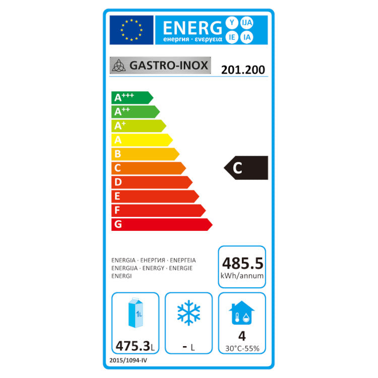 Gastro-Inox zwart stalen koelkast 600L — statisch gekoeld