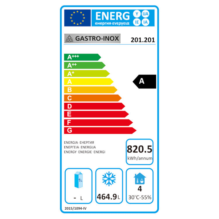 Gastro-Inox zwart stalen vriezer 600L — statisch gekoeld