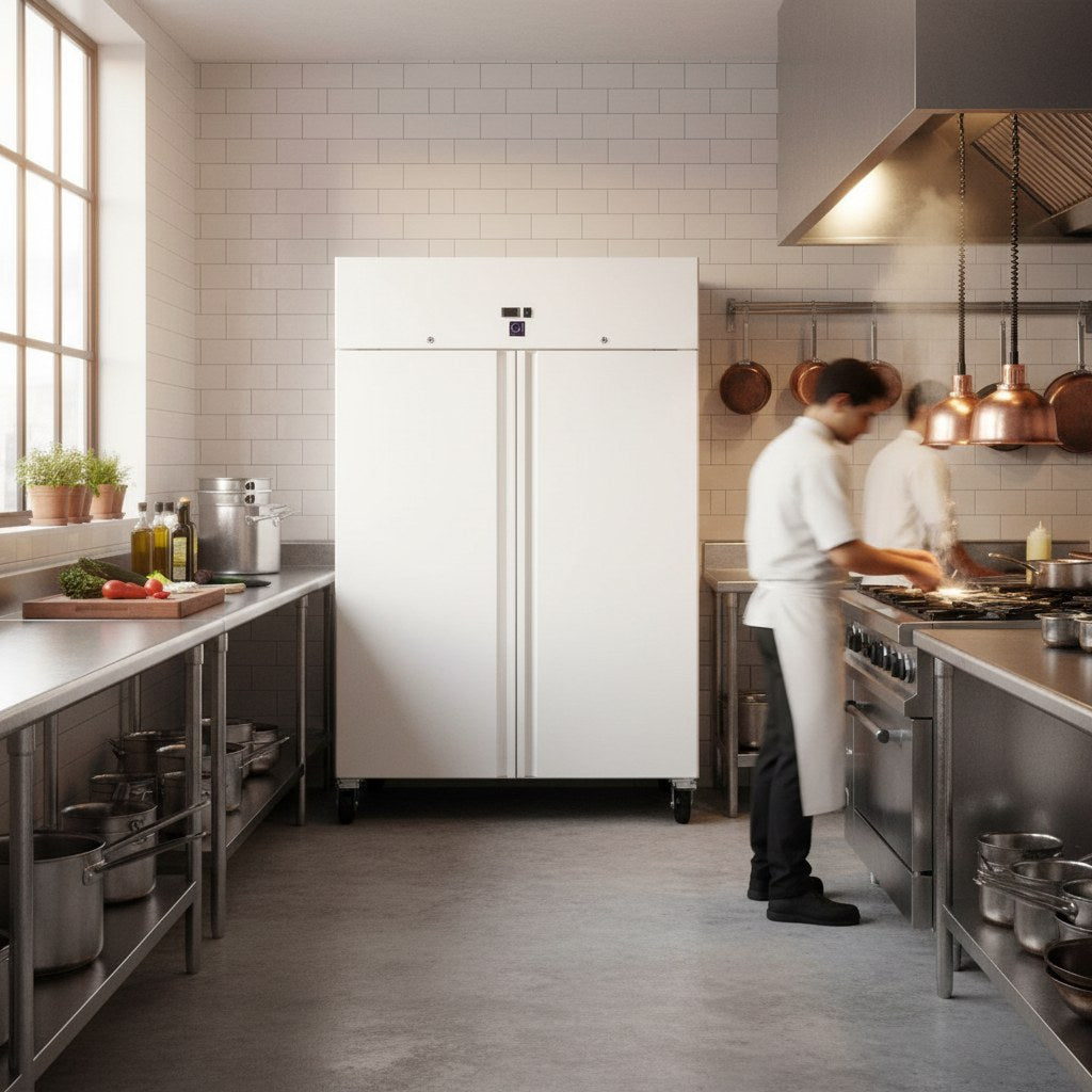 gastro inox wit stalen koelkast 1200l statisch gekoeld