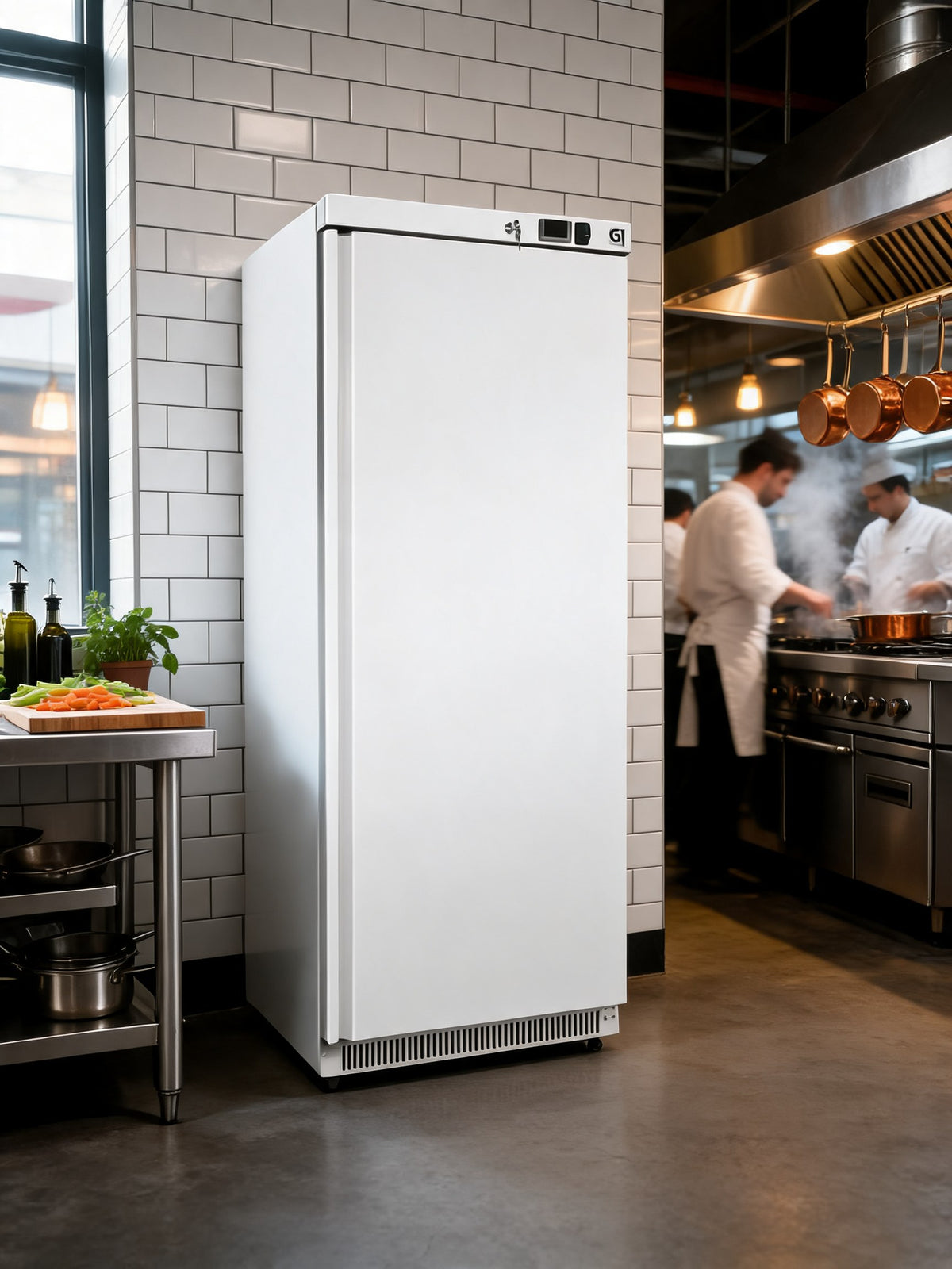 gastro inox wit stalen koelkast 600l statisch gekoeld serie 100