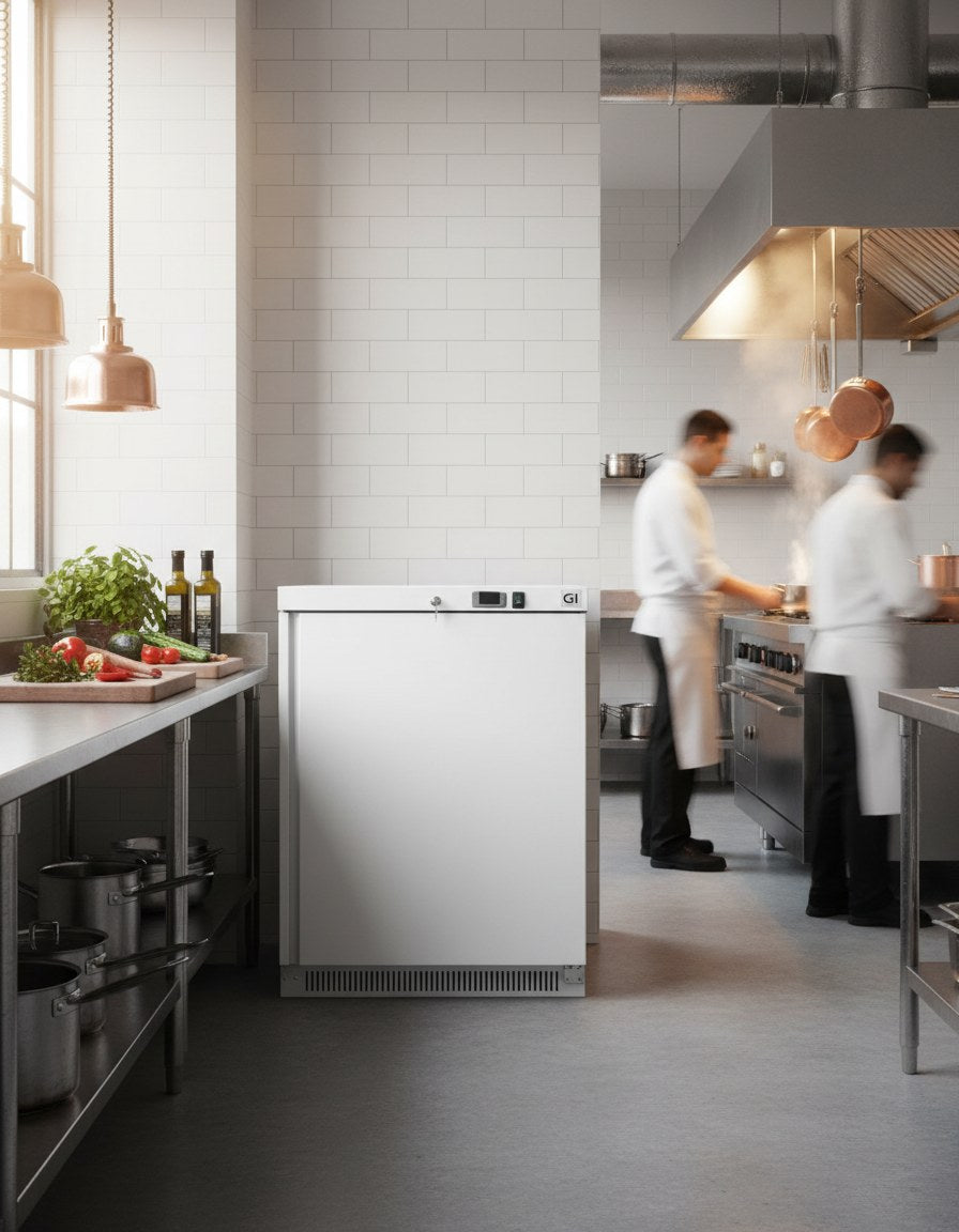 gastro inox wit stalen koelkast 200l statisch gekoeld