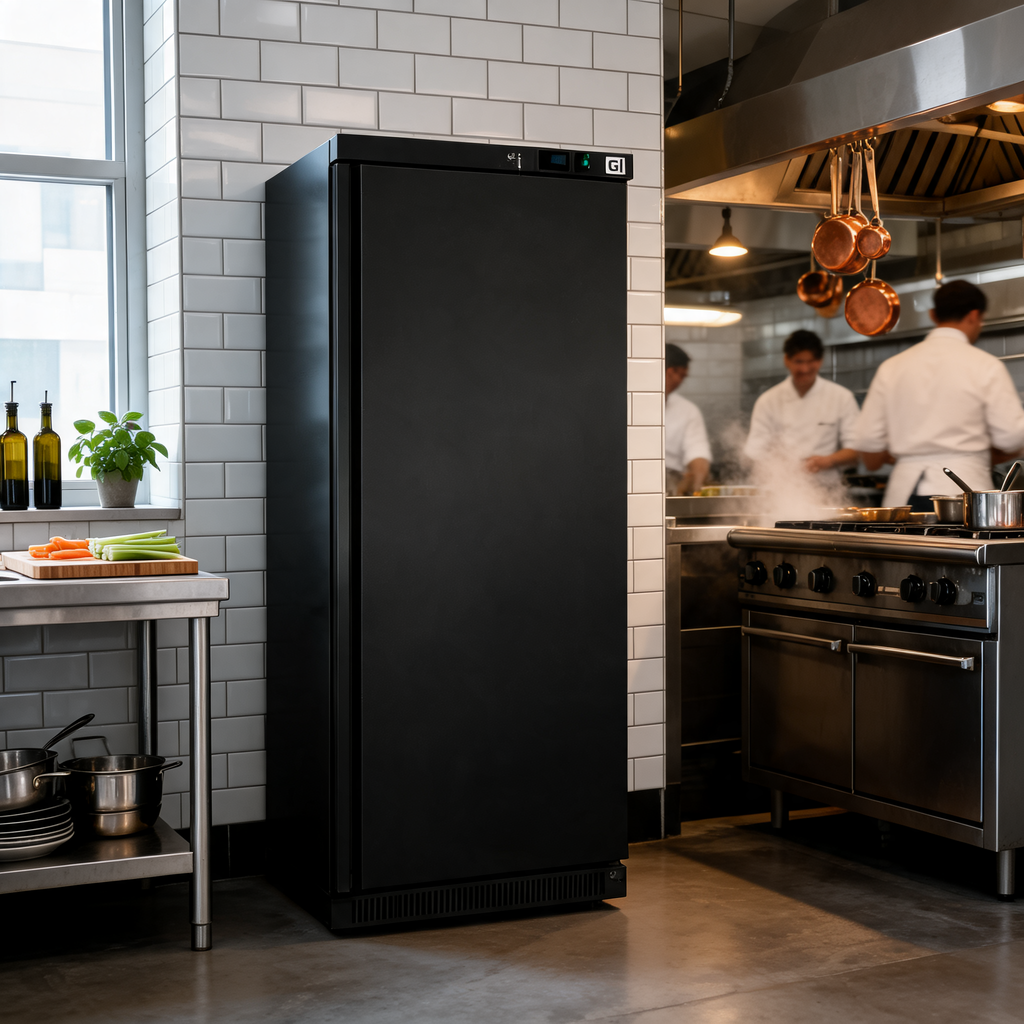 Gastro-Inox zwart stalen vriezer 400L — statisch gekoeld