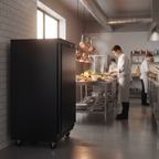 Gastro-Inox zwart stalen vriezer 200L — statisch gekoeld
