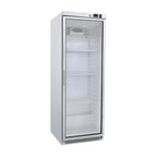 Gastro-Inox wit stalen koelkast 400L met glasdeur — statisch gekoeld