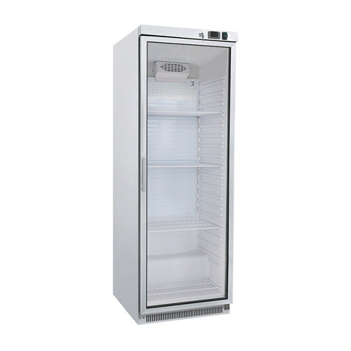 Horeca koelkast met glazen deur 400L wit staal – statisch met ventilator | Gastro-Inox