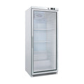 Gastro-Inox wit stalen koelkast 600L met glasdeur — statisch gekoeld