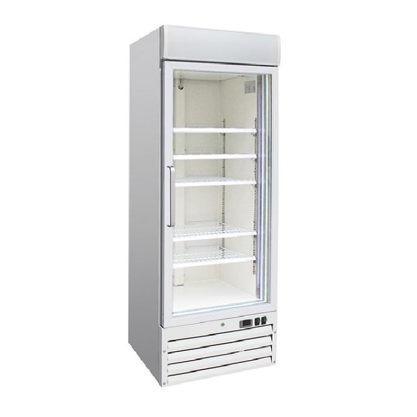 Horeca display koelkast met glazen deur 600L wit staal – geforceerd gekoeld | Gastro-Inox