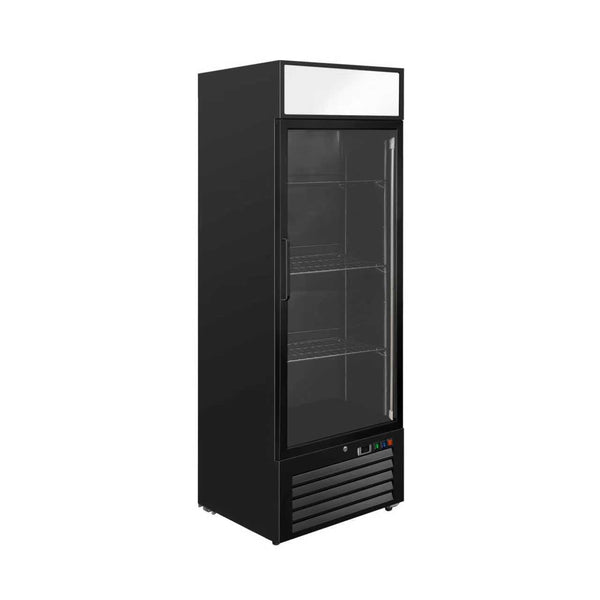 Horeca display koelkast met glazen deur 600L zwart staal – geforceerd gekoeld | Gastro-Inox