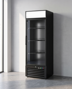 Gastro-Inox zwart stalen display vriezer 600L met glasdeur — geforceerd gekoeld