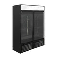 Gastro-Inox zwart stalen display koeling 1200L met glasdeuren — geforceerd gekoeld