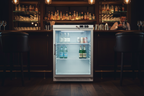 Gastro-Inox wit stalen koelkast 200L met glasdeur — statisch gekoeld