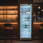 Gastro-Inox wit stalen koelkast 400L met glasdeur — statisch gekoeld