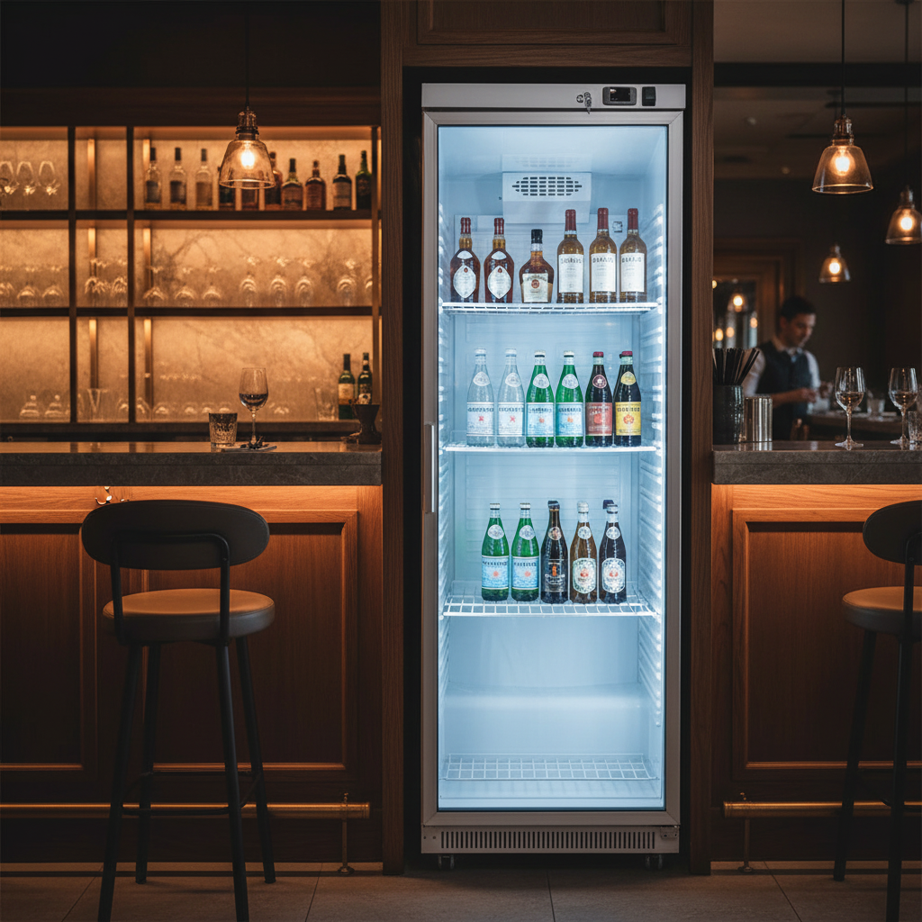 Gastro-Inox wit stalen koelkast 400L met glasdeur — statisch gekoeld