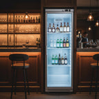 gastro inox wit stalen koelkast 400l met glasdeur statisch gekoeld