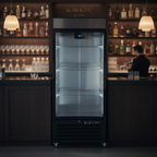 Gastro-Inox zwart stalen display koeling 600L met glasdeur — geforceerd gekoeld