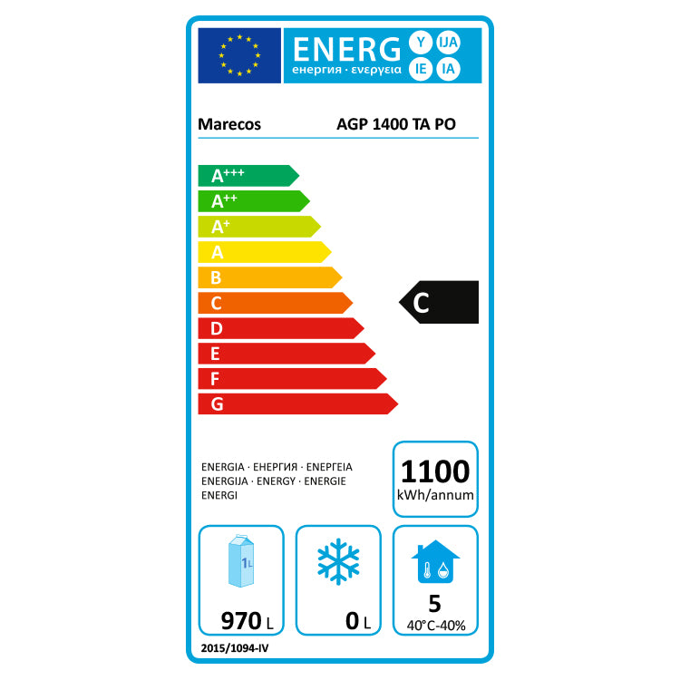 Marecos Excel RVS koelkast GN 2/1 1400L