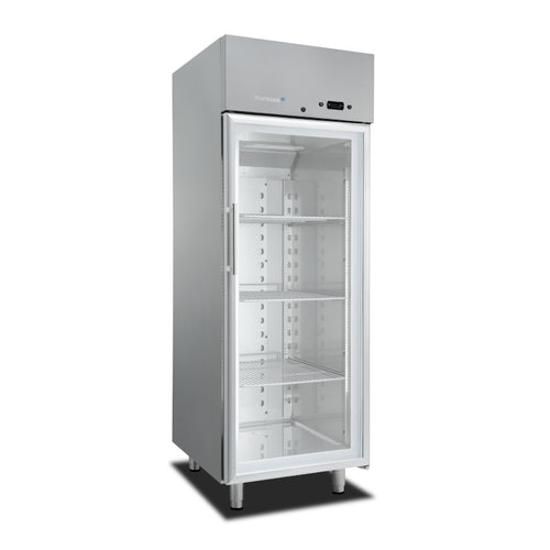 Horeca koelkast met glazen deur Softline 700L GN 2/1 RVS – geforceerd gekoeld | Marecos