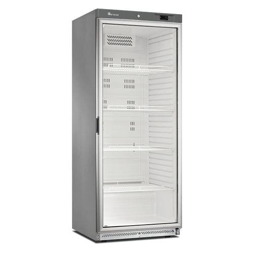 Horeca koelkast met glazen deur 488L 600-serie GN 2/1 RVS – statisch met ventilator | Marecos