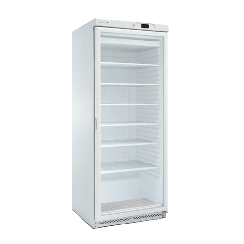 Horeca vrieskast met glazen deur 466L 600-serie GN 2/1 wit staal – statisch gekoeld | Marecos