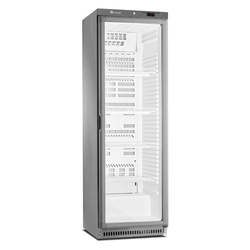 Horeca koelkast met glazen deur 308L 430-serie RVS – statisch met ventilator | Marecos