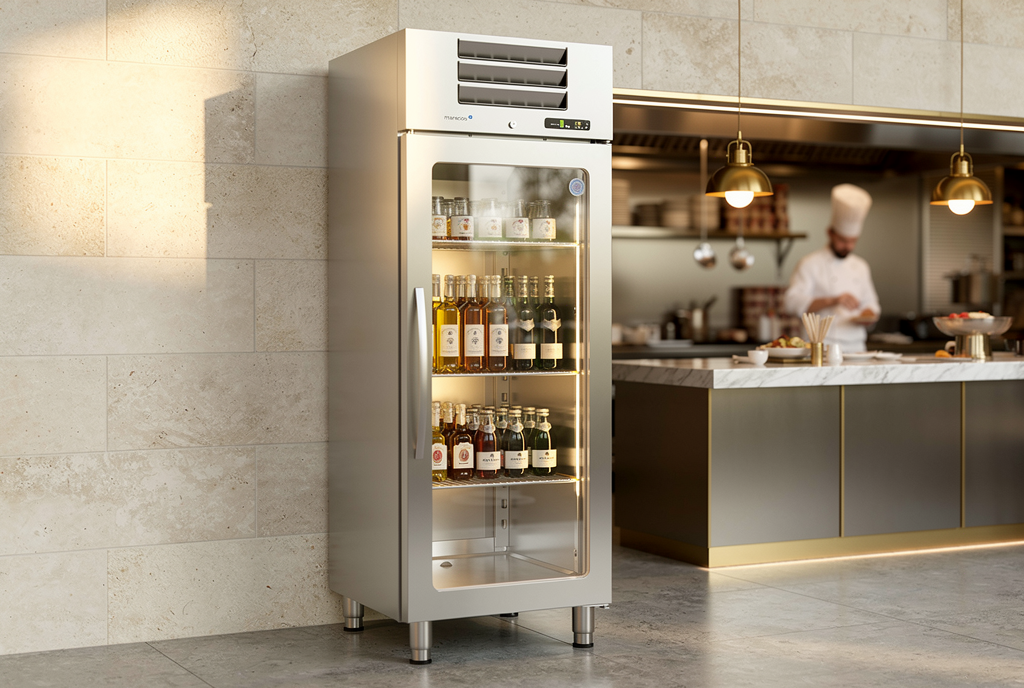 Marecos Excel RVS koelkast GN 2/1 700L met glasdeur
