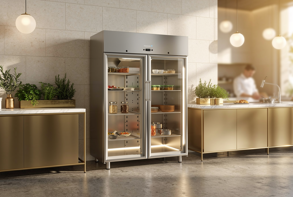 Marecos Softline RVS koelkast GN 2/1 1400L met glasdeur