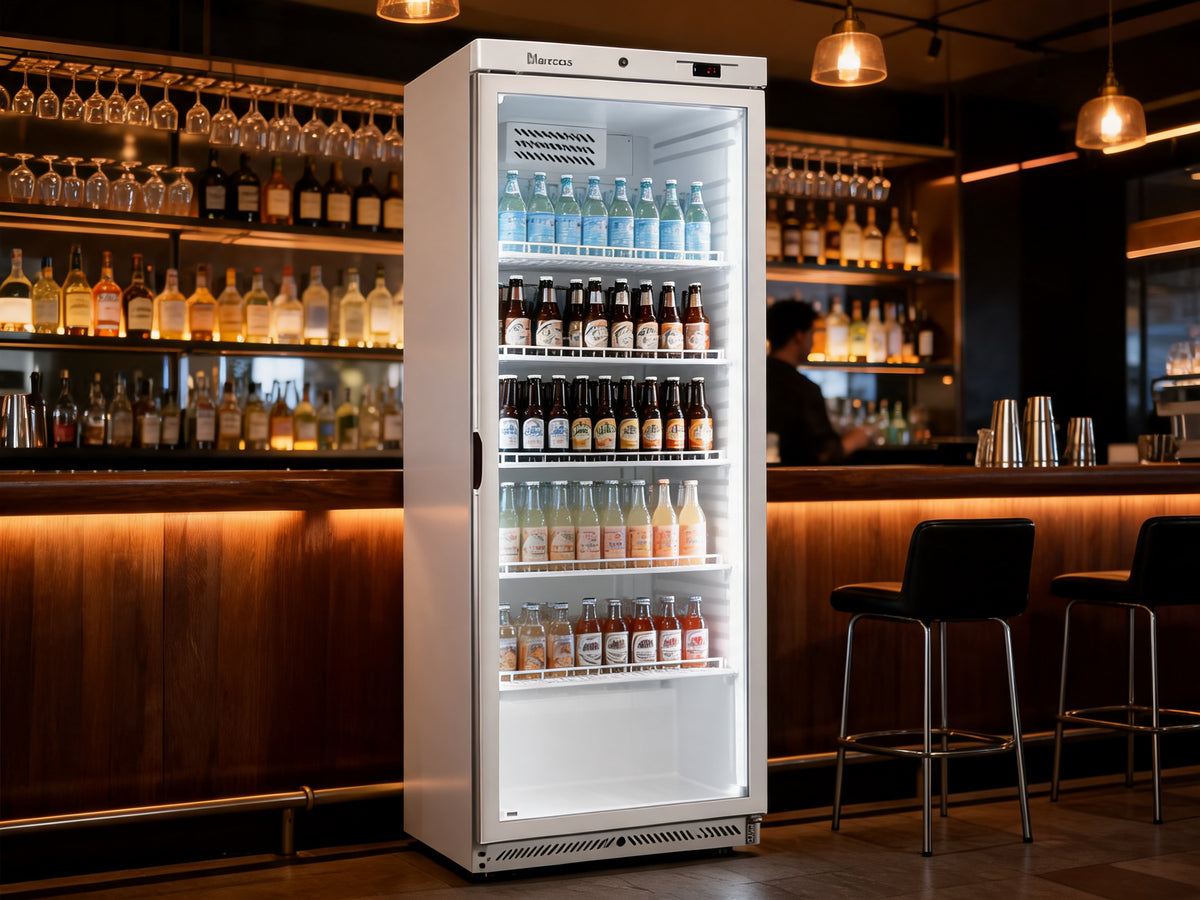 marecos wit stalen koelkast met glasdeur gn 2 1 600 serie