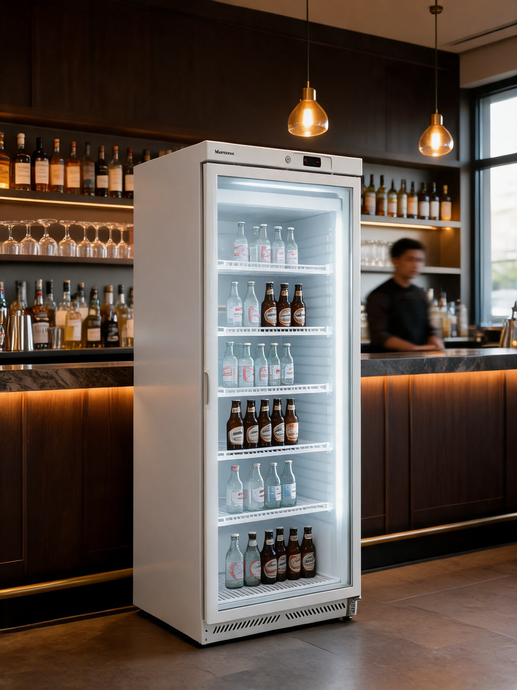 marecos wit stalen vriezer met glasdeur gn 2 1 600 serie