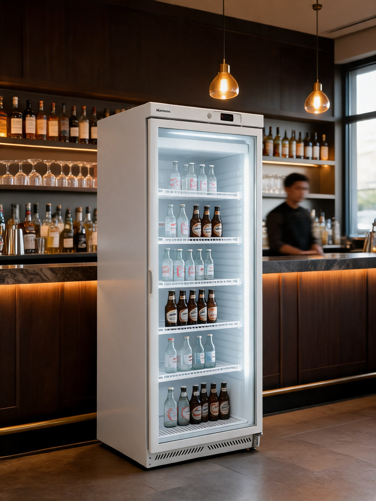 marecos wit stalen vriezer met glasdeur gn 2 1 600 serie