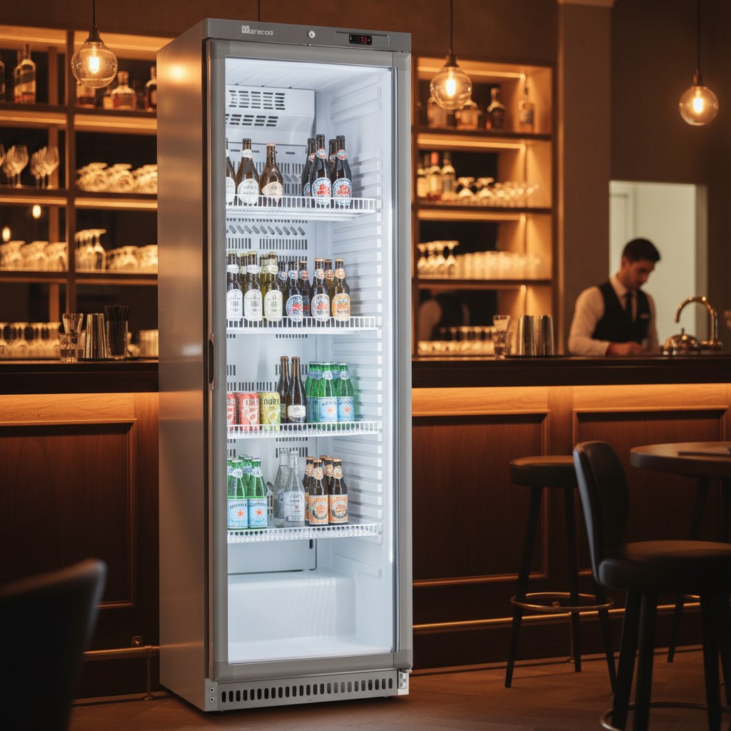 marecos rvs koelkast met glasdeur 430 serie