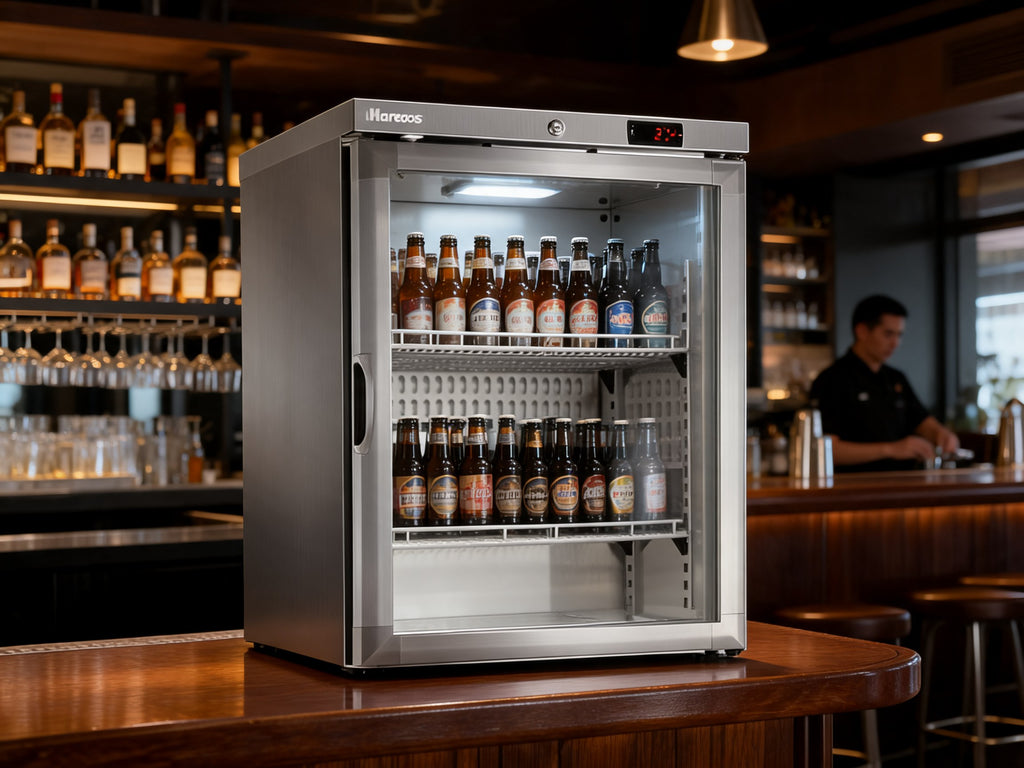 marecos rvs koelkast met glasdeur 150 serie