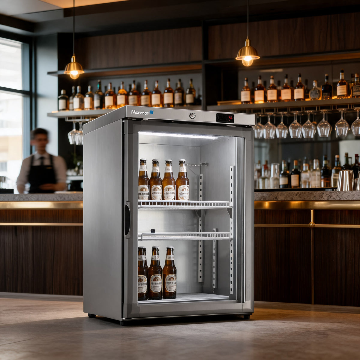 marecos rvs vriezer met glasdeur 150 serie