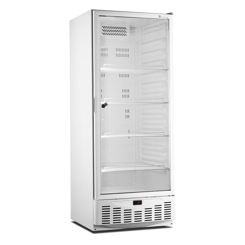 Horeca koelkast met glazen deur 455L 500-serie GN 2/1 wit staal – statisch met ventilator | Marecos