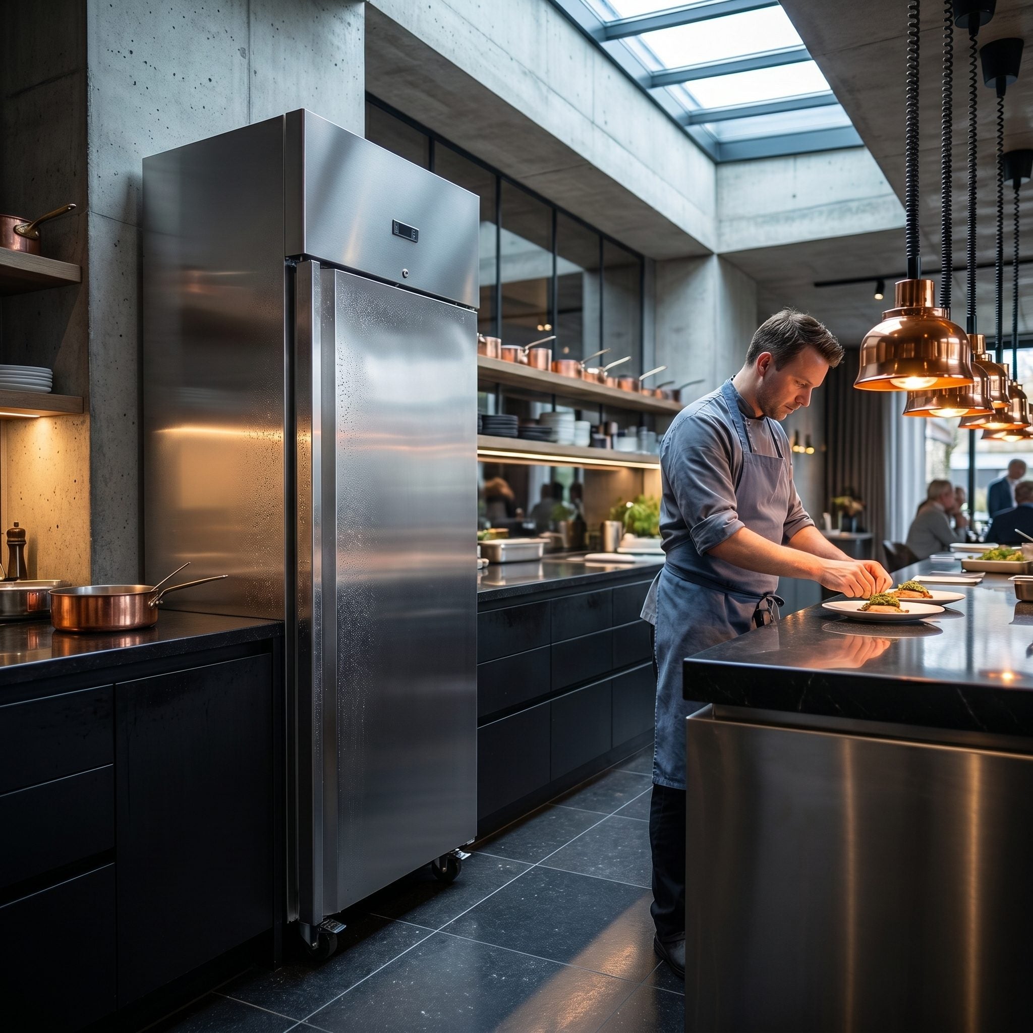 Marecos RVS koelkast met glasdeur 430 serie